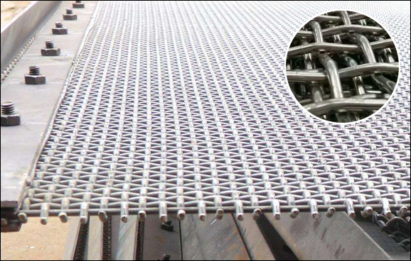 Crimped mesh for vibrating screen netting