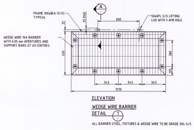 Wedge Wire Barrier for Mining