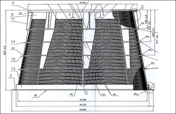 Centrifugal wedge wire basket panel for coal processing